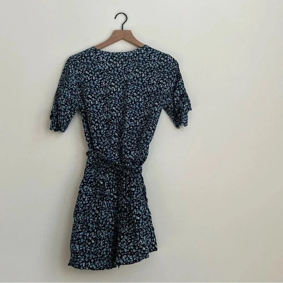 Faithfull the Brand Oslo Ditzy Blossom Village Blue Floral Mini Wrap Dress Us 4 - Picture 9 of 15